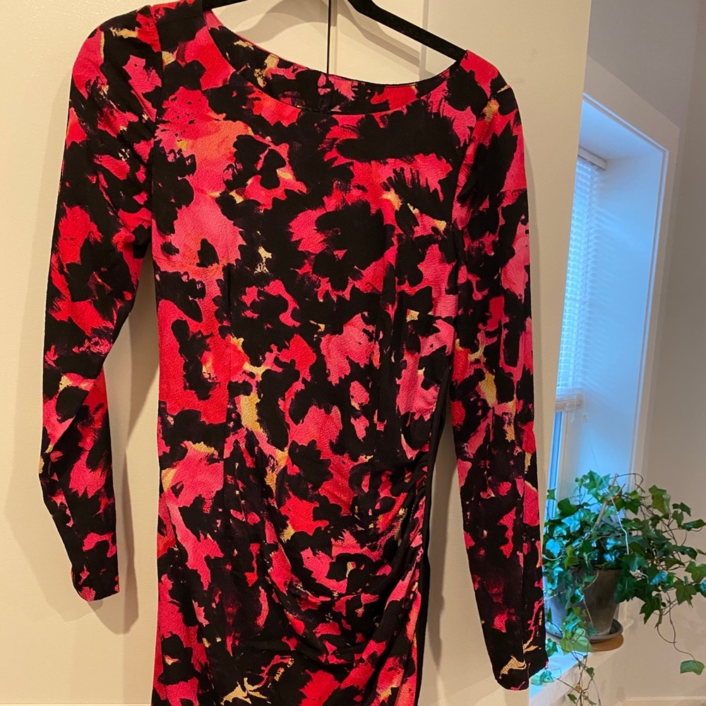 Tracy Reese hot pink midi dress